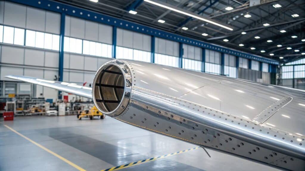 A split graphic: one side showing a general-purpose aluminum component labeled "General Use," the other showing a high-strength aerospace component labeled "Aerospace Grade," emphasizing the difference in complexity and material choice.